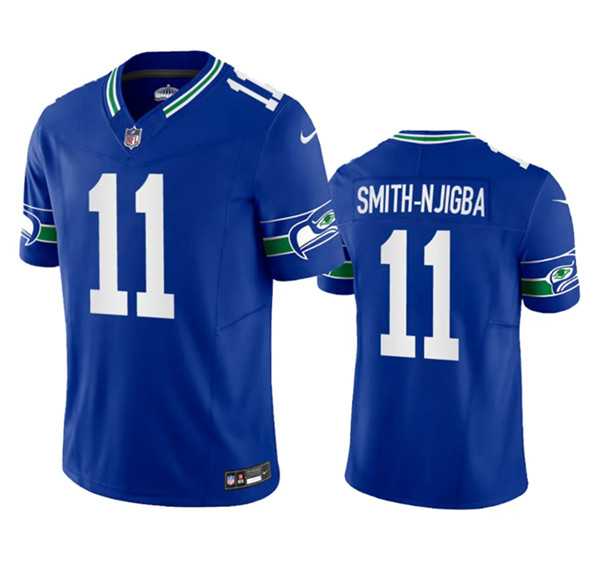 Men's Seattle Seahawks #11 Jaxon Smith-Njigba Royal 2023 F.U.S.E. Vapor Limited Throwback Stitched Jersey,We sell and wholesale Men's Seattle Seahawks #11 Jaxon Smith-Njigba Royal 2023 F.U.S.E. Vapor Limited Throwback Stitched Jersey on line form chian!